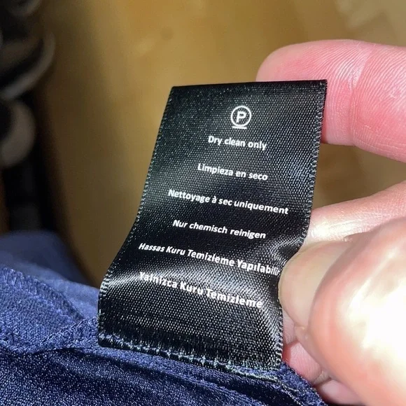 Marchesa Voyage Navy Blue Black Crepe & Lace Dress